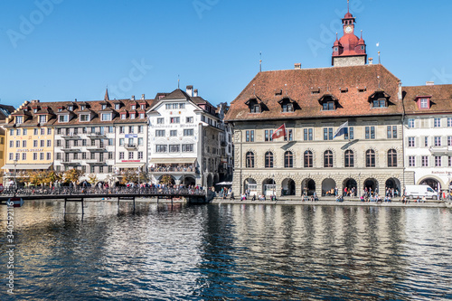 Lucerne on the banks of the Reuss River
