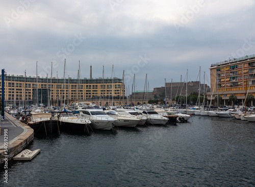 Many pleasure yachts in the port of Savona, Italy