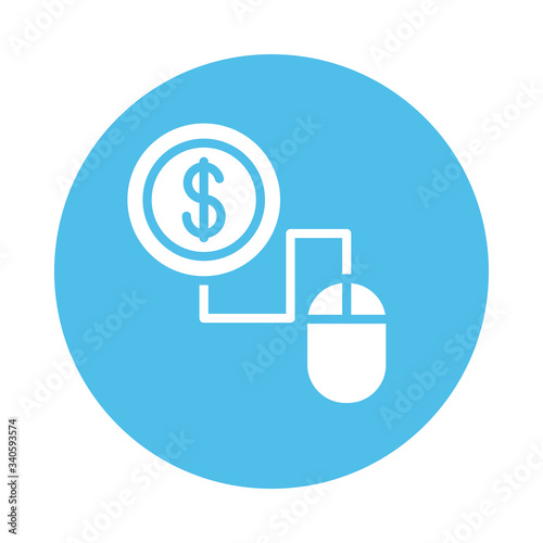 coin dollar with mouse block style