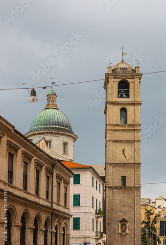 Beautiful views of old buildings and streets in the city of Savona