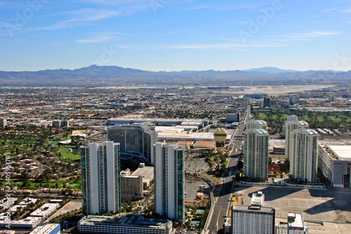 Photography The hotels on the Strip seen from the Stratosphere tower Las Vegas Nevada USA