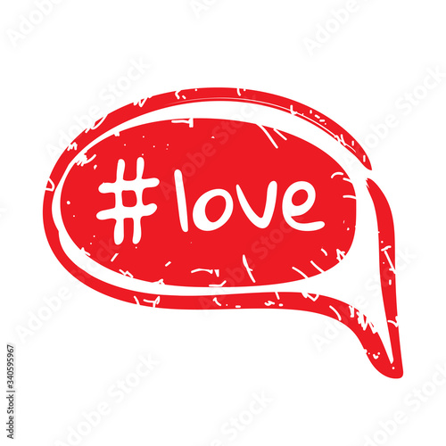 Hashtag love vector icon on white background