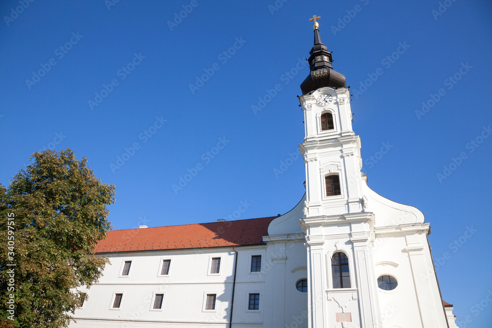 Catholic church of the Saints Philip and James of Vukovar, a baroque landmark, also called katolica crkva svetih Filipa i Jakova