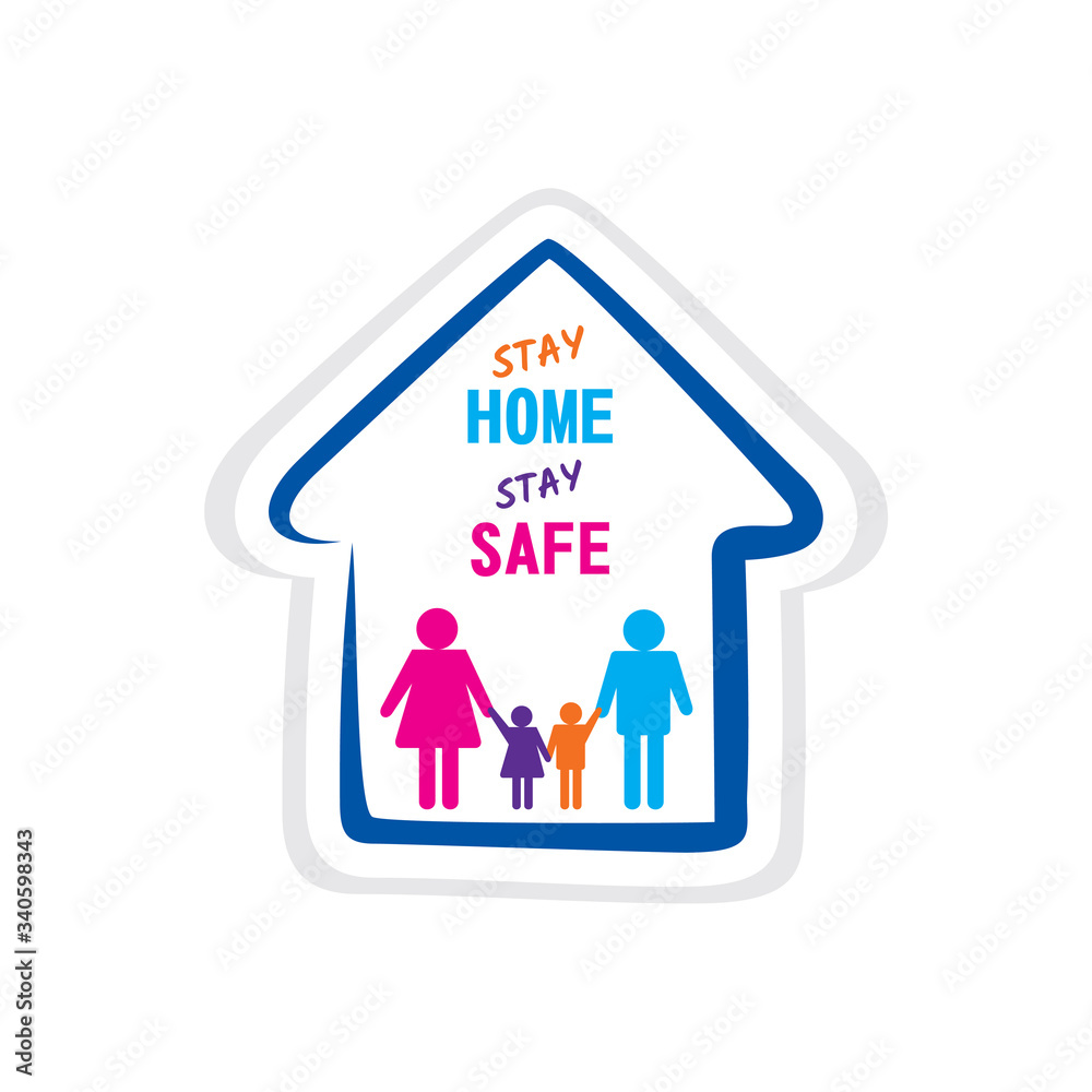 stay home stay safe and happy with your family poster design stay home stay safe and happy with your family poster design