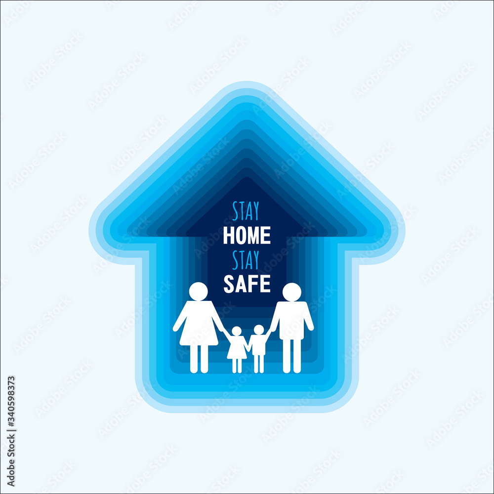 stay home stay safe and happy with your family poster design stay home stay safe and happy with your family poster design