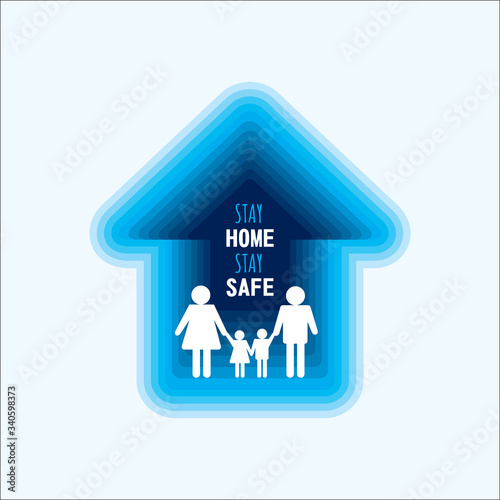 stay home stay safe and happy with your family poster design