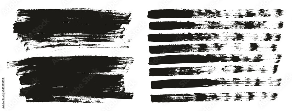 Flat Paint Brush Thin Lines & Background Mix High Detail Abstract Vector Lines Background Mix Set 