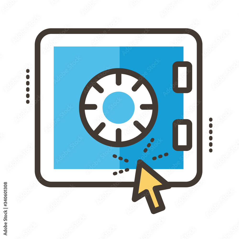 safe box line and fill style icon safe box line and fill style icon