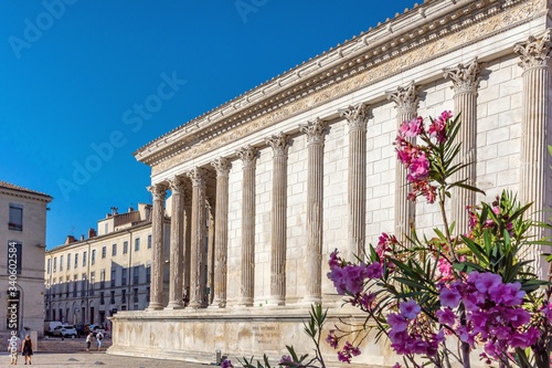 Fotografi la maison Carrée de Nîmes. Vestige romain