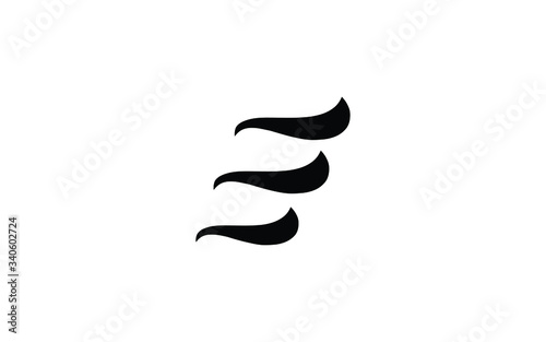 E Letter Cursive Icon or Logo design, Vector Template