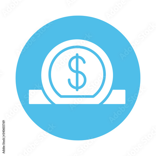 coin dollar block style icon