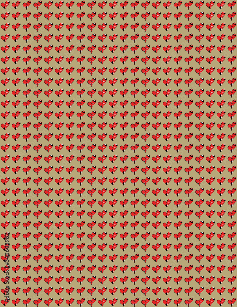 Seamless red heart pattern