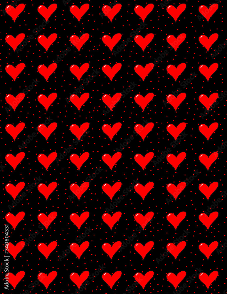 Seamless red heart pattern Seamless red heart pattern
