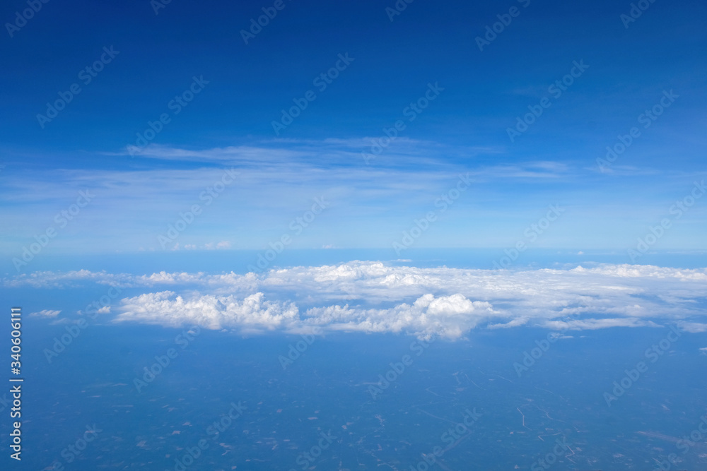 Sky view from a high angle on the plane Sky view from a high angle on the plane