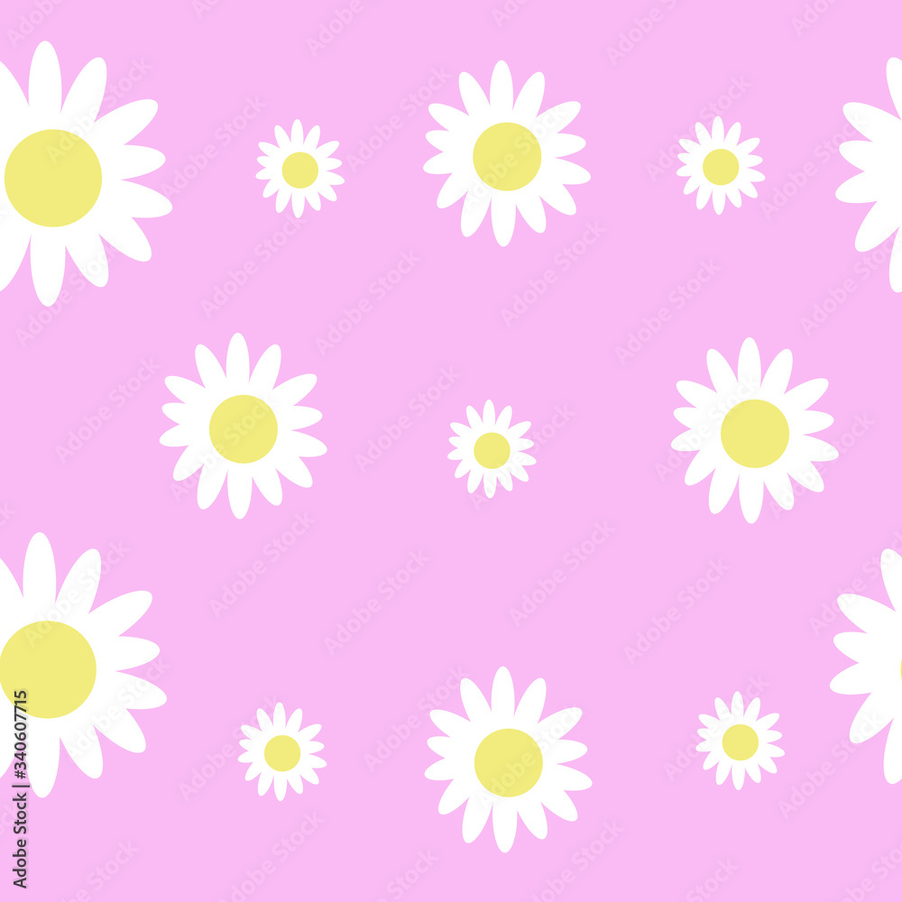 
Seamless vector pattern with camomile. textile or paper