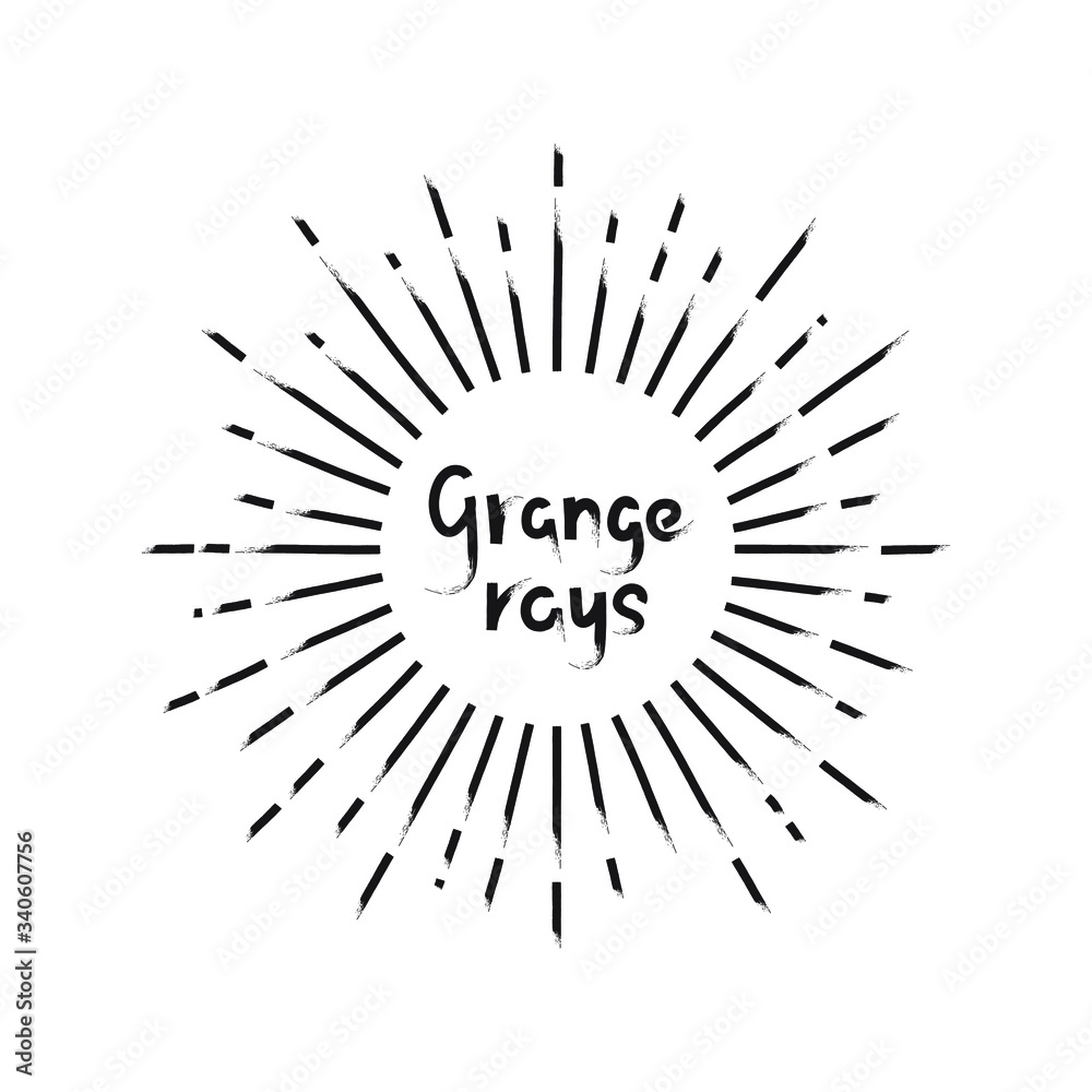 Grunge Vector Sun Rays in old retro style on white background Grunge Vector Sun Rays in old retro style on white background