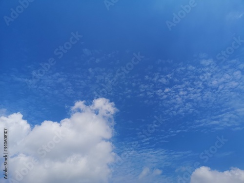 Altostratus white clouds in the blue sky natural background beautiful nature environment