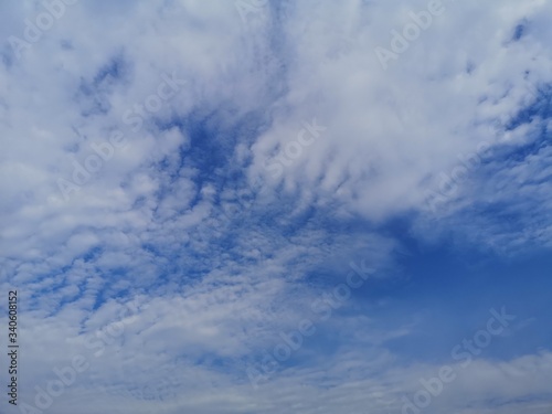 Fototapeta Naklejka Na Ścianę i Meble -  Altostratus white clouds in the blue sky natural background beautiful nature environment
