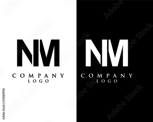 NM, MN initial letter logotype company logo design vector