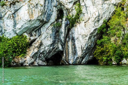 The entry in Ponicova cave, Danube river. Cazanele mari, Romania.