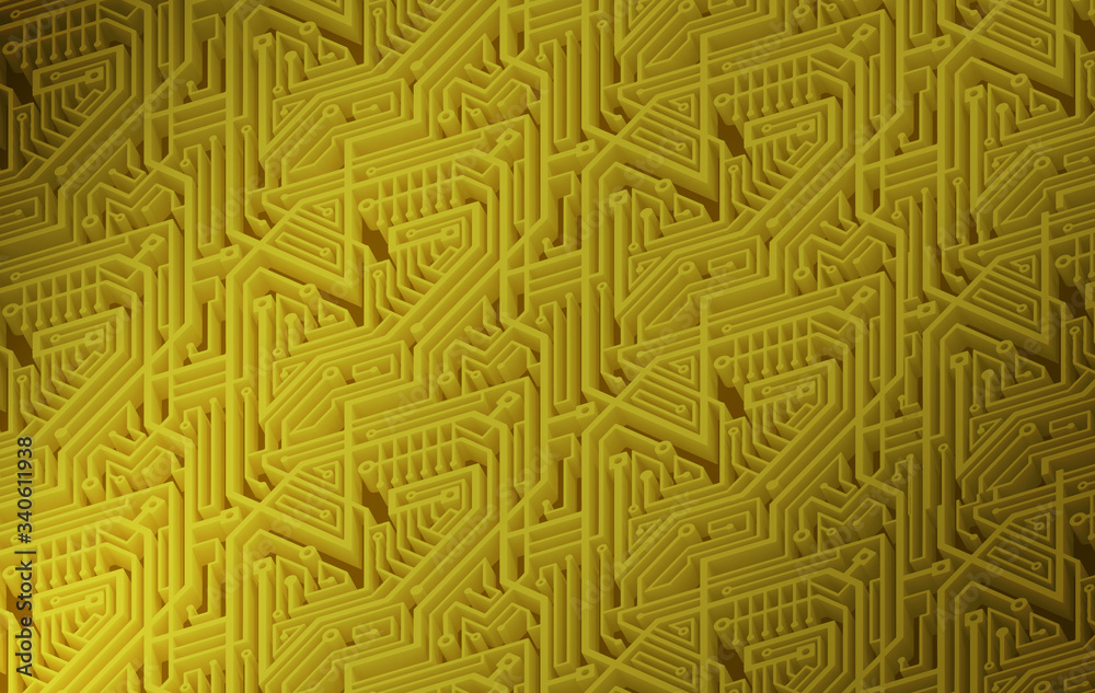 Abstract circuit board futuristic technology processing background. Microchip digital illustration.