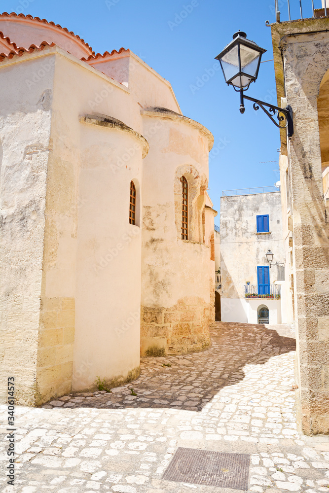 Otranto street view in a beautiful sunny day, Puglia, southern Italy. Europe.