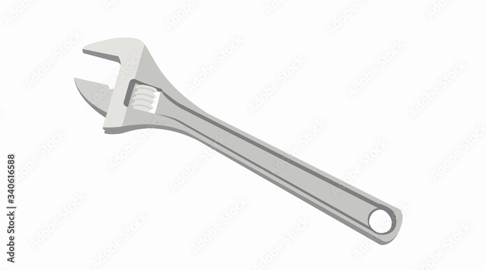 Vector Illustration of a Wrench Isolated Vector Illustration of a Wrench Isolated