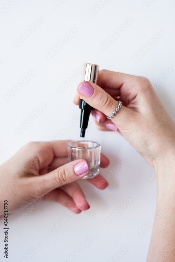 nail polish in a hand nail polish in a hand