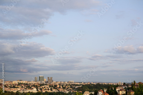 Pankrac, Prague, Czech Republic / Czechia - cityscape of capital city and town. Buildings and cloudy sky in the evening. photo