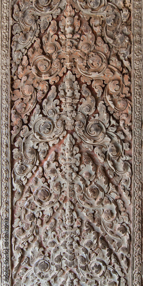 foliage-ornament-carved-sandstone-at-angkor-wat-the-largest