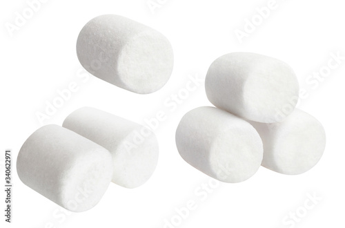 Set of marshmallows, isolated on white background