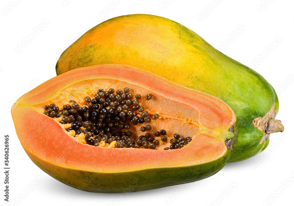 ripe papaya isolated on white clipping path ripe papaya isolated on white clipping path