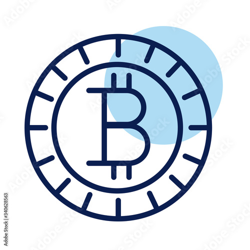 bit coin crypto currency line style icon