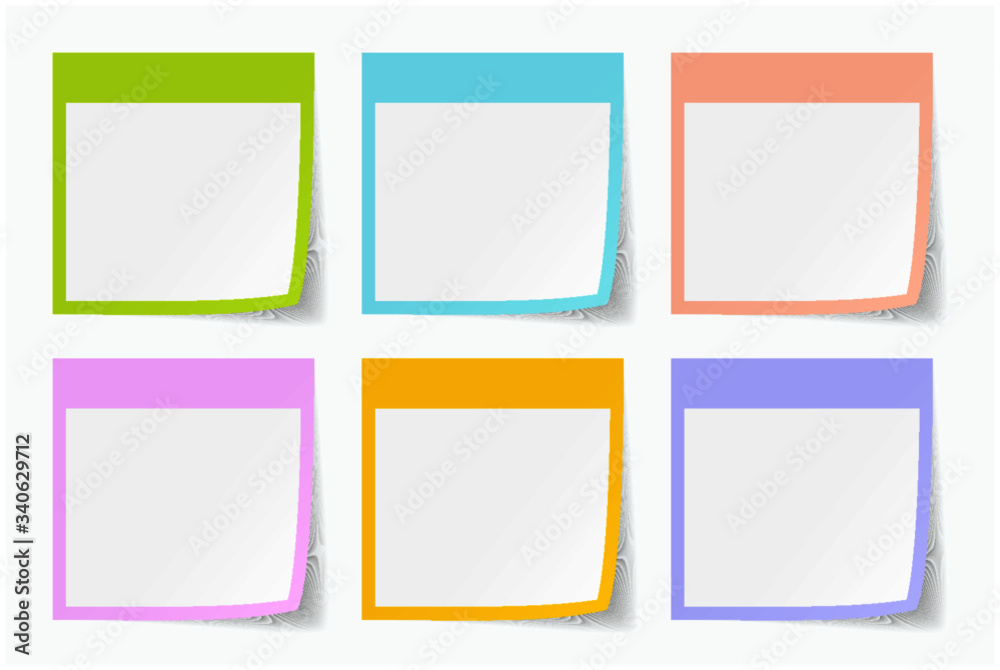 Color Post-it Background, Vector Graphics