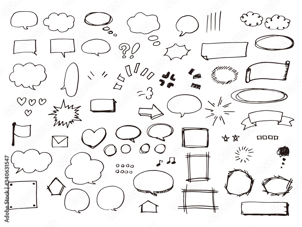 手書き吹き出しセット1 Stock Vector Adobe Stock