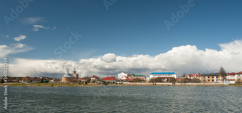 
Ostrovets, Grodno region, Belarus on April 17, 2019. Beautiful panorama of the city. photo