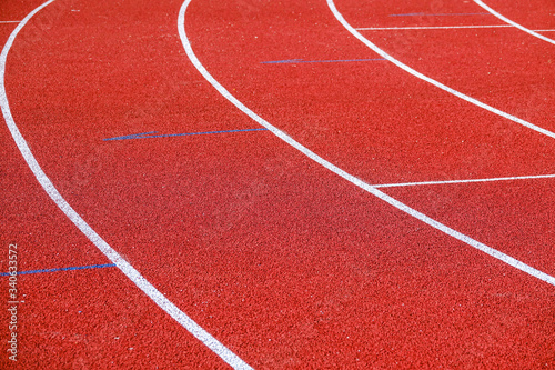 Athletic running track for running race. Sport and excercise concept.