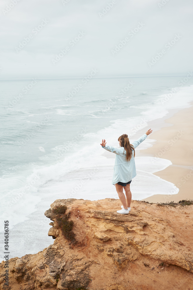 Freedom. Person on the beach