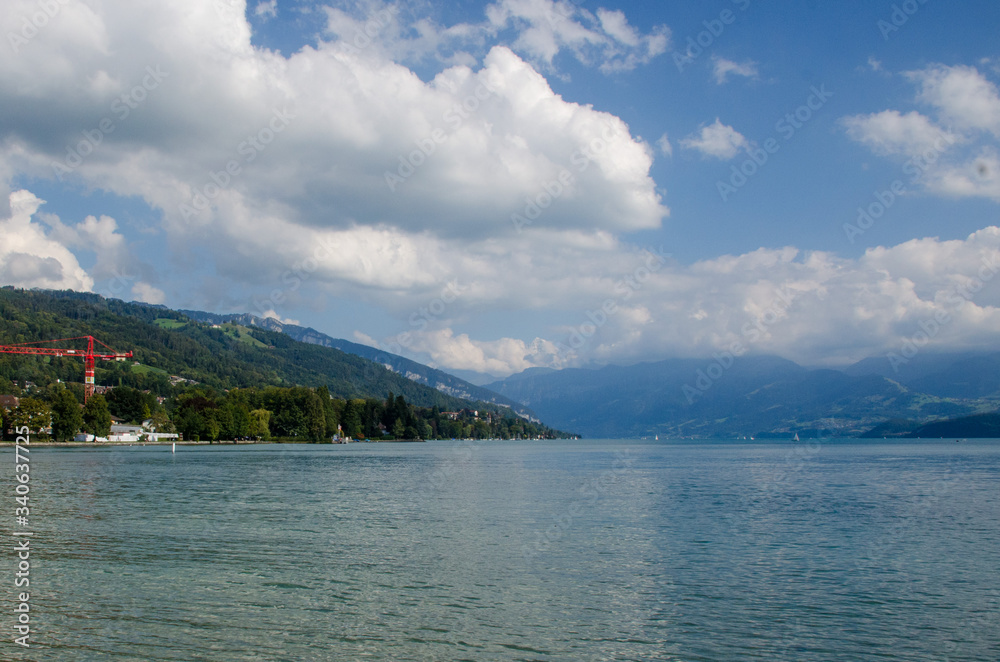 Mountain lake against the backdrop of the Alpine mountains Mountain lake against the backdrop of the Alpine mountains