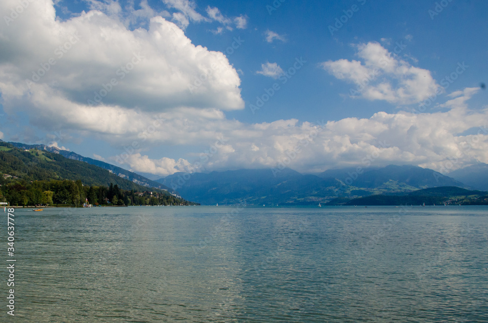 Mountain lake against the backdrop of the Alpine mountains Mountain lake against the backdrop of the Alpine mountains