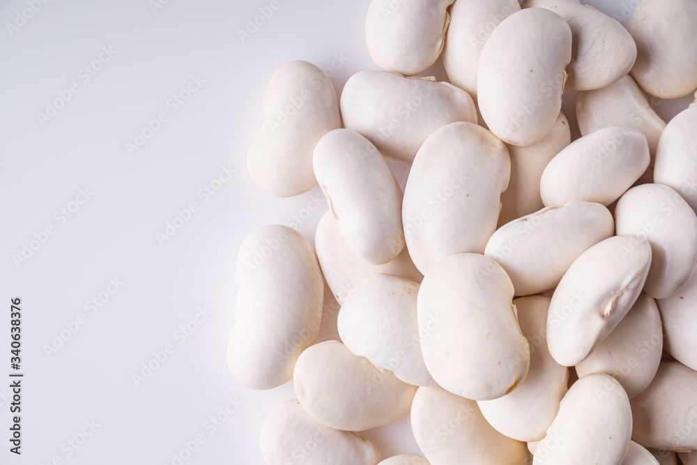fresh organic natural beans on a white background fresh organic natural beans on a white background