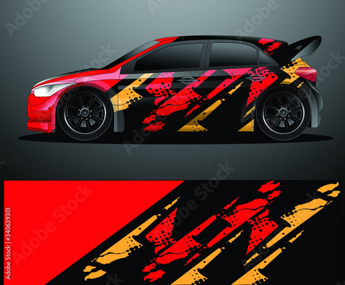 Rally car decal graphic wrap vector  abstract background