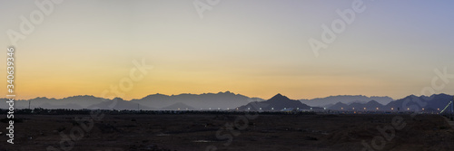 Jordan desert sunset. Egypt 2020