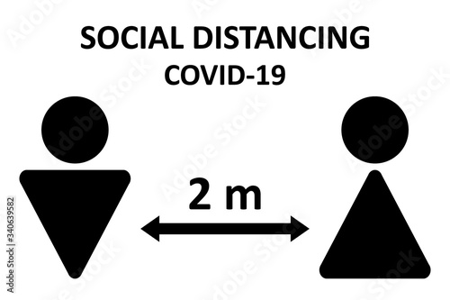 Illustration of social distancing.