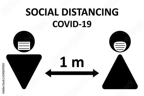 Illustration of social distancing.