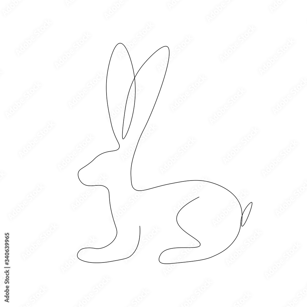 Bunny continuous line drawing, vector illustration Bunny continuous line drawing, vector illustration