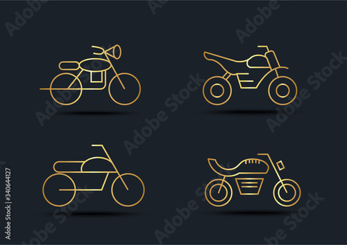 Abstract background of Motorcycle sets, Gold color, vector illustration