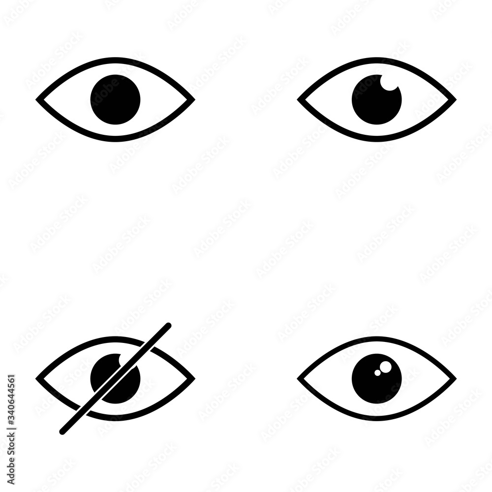 Eye vector icon. Open eye icon set vector illustration Eye vector icon. Open eye icon set vector illustration