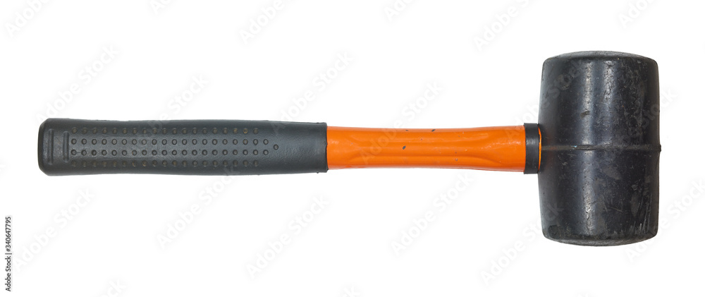 Ein gebrauchter Hammer vor weißem Hintergrund. Ein gebrauchter Hammer vor weißem Hintergrund.