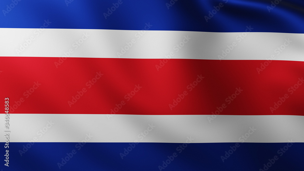 Fototapeta premium Large Flag of Costa Rica fullscreen background in the wind
